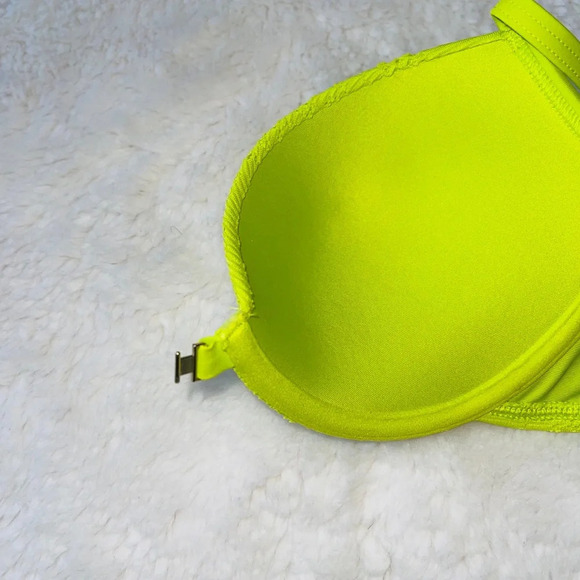 aerie Perkier Push-up Lime Green Crochet Strappy Back Bikini Top 34B Women’s - Picture 4 of 9